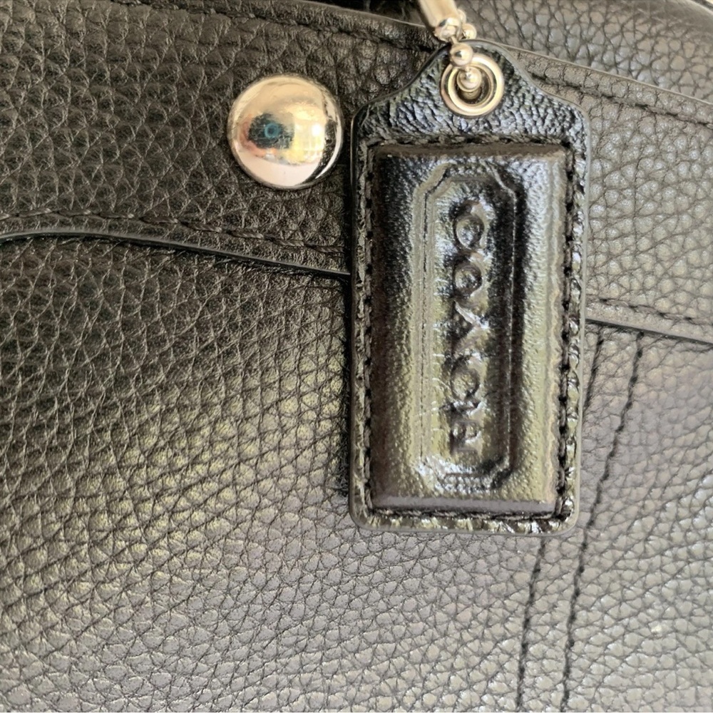 COACH Penelope Black Pebble Leather Shoulder Handbag - Picture 5 of 17